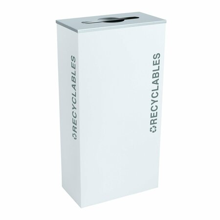 EX-CELL KAISER 17-Gal. KD Indoor Recycling Receptacle - Recyclables decal, White Gloss RC-KD17-R BT-WHT